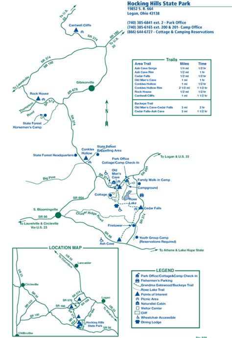 Map Of Hocking Hills State Park - Topographic Map World