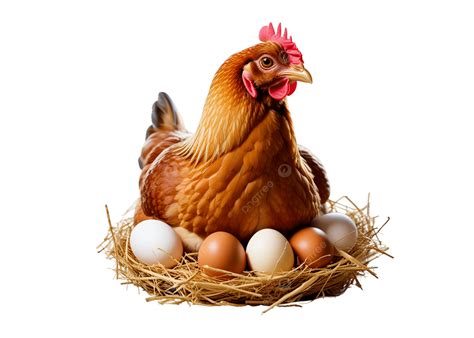 Hen With Eggs, Brown Hen With Egg, Brown Hen Sitting On Egg PNG
