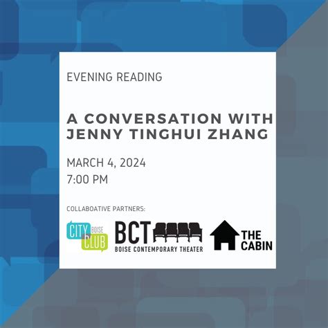 Evening Reading And Conversation With Jenny Tinghui Zhang City Club