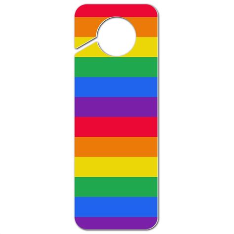 Rainbow Pride Gay Lesbian Contemporary Plastic Door Knob Hanger Sign Walmart