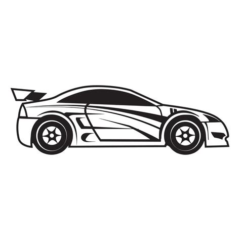 Rallying racing car outline illustration in black and white 43245344 ...