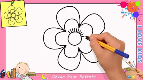 Comment Dessiner Une Fleur FACILEMENT Etape Par Etape Pour ENFANTS 4