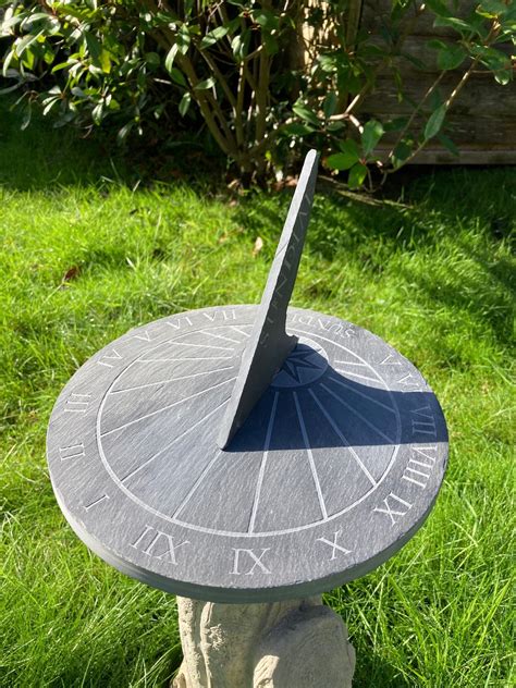 sundial  garden sun dial clock slate clock  grey garden