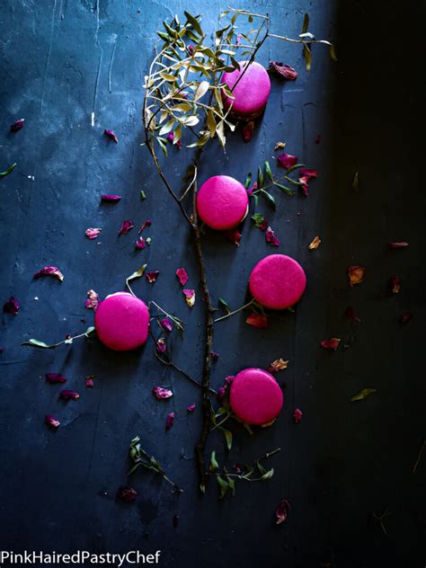 Rhubarb Rosewater Macarons Recipe Pink Haired Pastry Chef