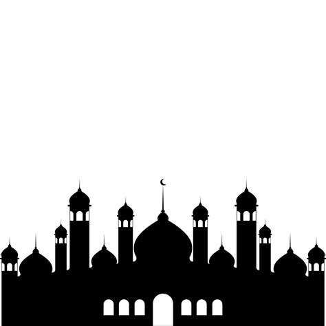 Illustration Of Islamic Mosque Silhouette Vector Vector Art At