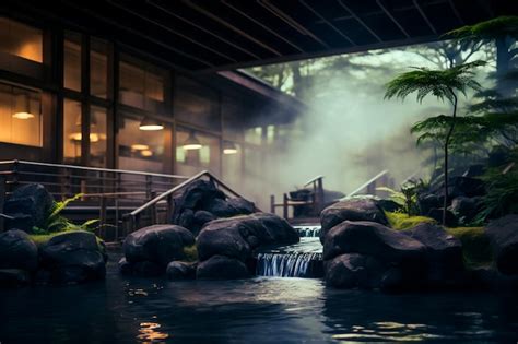 Premium Ai Image A Hot Spring In Japan Spa Treatments In Japanese Style Relaxation And Jacuzzi
