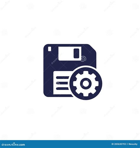 Backup Settings Icon With A Floppy Disk Stock Vector Illustration Of