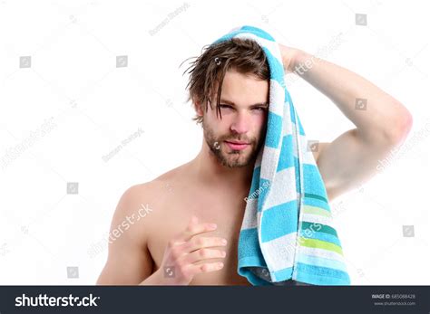 Man Naked Torso Sly Face Beard Stock Photo Shutterstock