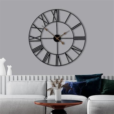 Reloj De Pared 80 Cm Metalico Grande 80 Centimetros Moderno Numeros