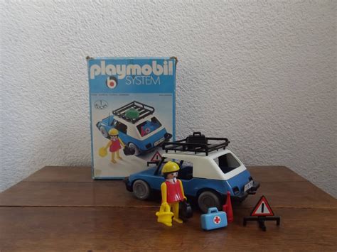 old 70 / 80 years playmobil 3210 setnr pkw car vintage klicky blue auto ...