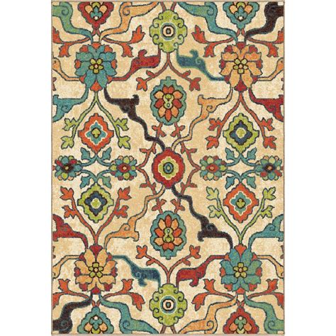 Orian Rugs Punjab Multi Floral Bright Colors 7 ft. 10 in. x 10 ft. 10 ...