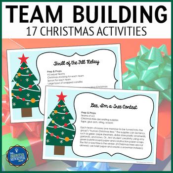 Christmas Party Activities Team Building Task Cards by The Brighter Rewriter