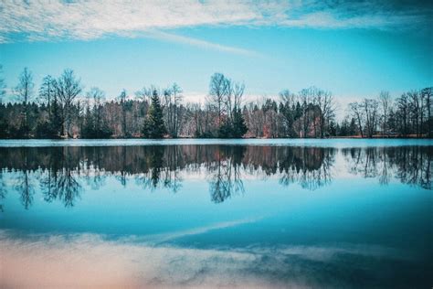 Bildet himmel speilbilde naturlandskap natur vann blå tre Sky