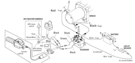 Wiring diagram and installation guide for Traveller 2500 ATV winch