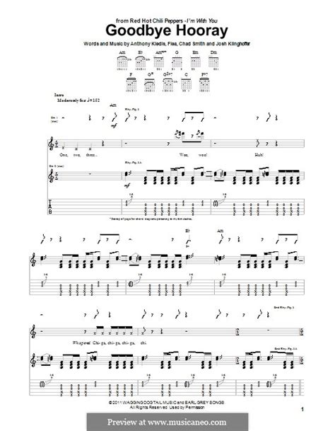 Goodbye Hooray Red Hot Chili Peppers By Flea A Kiedis C Smith J Klinghoffer On Musicaneo