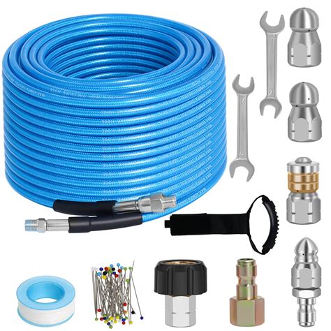 Amazon.com: 100 FT Sewer Jetter Kit for Pressure Washer, 5800PSI Water