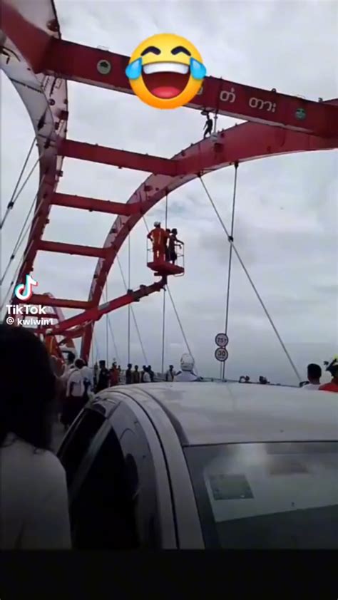 Mentally Distressed Men In Myanmar Climb Onto A Bridge And Refuse To Be