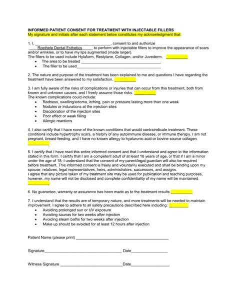 Dermal Filler Consent Form Fillable Printable Pdf And Forms Porn