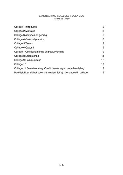 Samenvatting Organisational Behaviour Organizational Behavior College