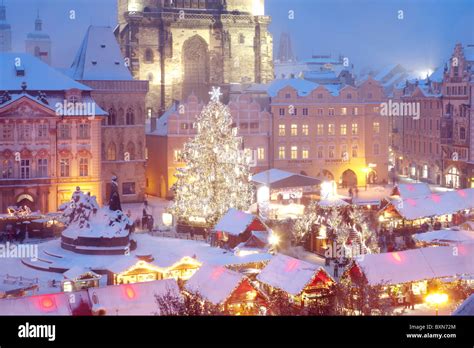 Czech Republic Prague Christmas Market At The Old Town Square Stock