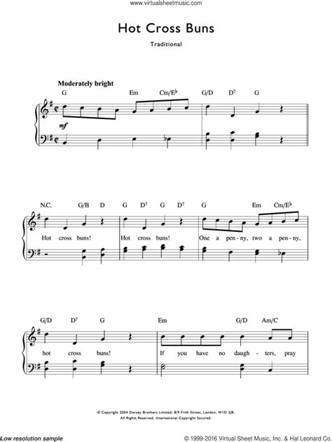 Hot Cross Buns Guitar Chords