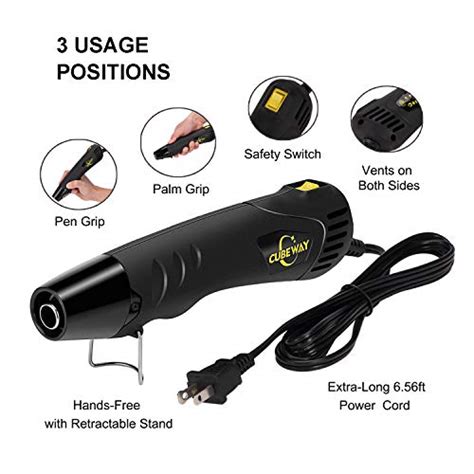 Mini Heat Gun W F Tiny Hot Air Gun Kit With Reflector Nozzle And Heat Shrink Tubing For