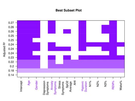 Best Subsets Plot Based On The Regression Subset Selection Performed