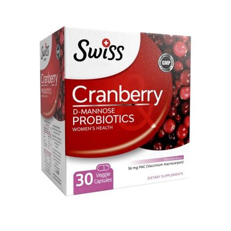 Swiss Cranberry Д-манноза Клюква и Пробиотики 30 капсул купить в ...