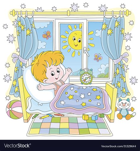 Kid Waking Up Clipart