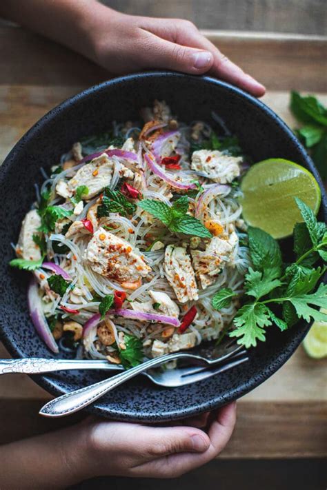 Thai Glass Noodles Salad With Chicken Gai Yum Woon Sen Simply Suwanee