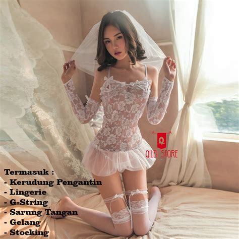 Jual Lingerie Sexy Hot Cosplay Bride Pengantin Wedding Dress Uniform Lace Shopee Indonesia