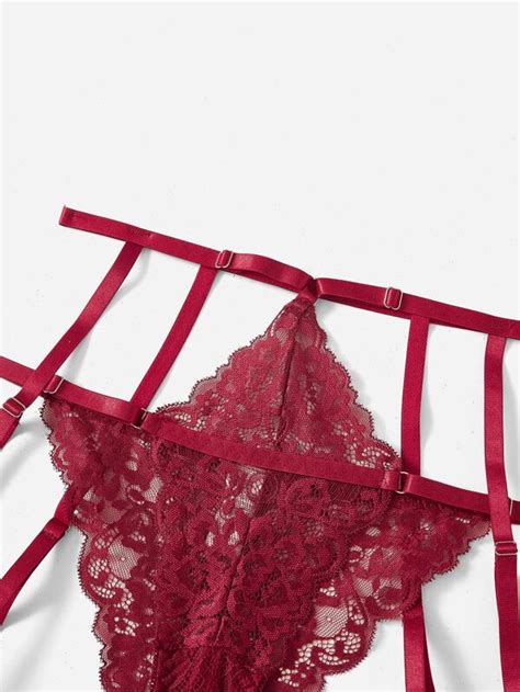 Conjunto De Lingerie De Renda Floral SHEIN Brasil