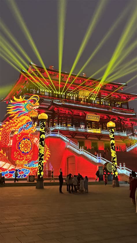 night stroll  tang paradise xians illuminated royal charm garden