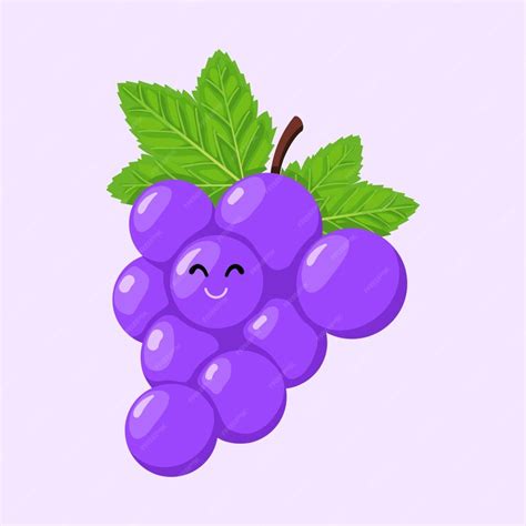 Premium Vector | Vector cute grape cartoon illustration hand drawn