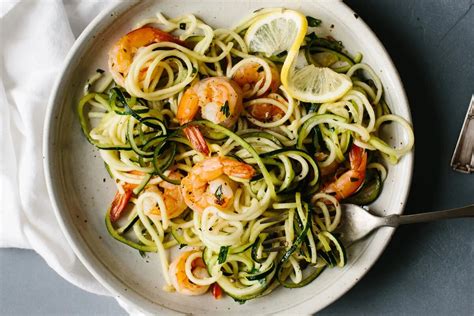 Zucchini Pasta With Lemon Garlic Shrimp Downshiftology