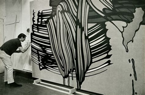 Roy Lichtenstein At Work On A Brush Stroke Painting 1967 Roy