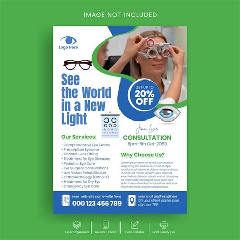 Premium Vector Eye Clinic Flyer Or Poster Print Template And Medical