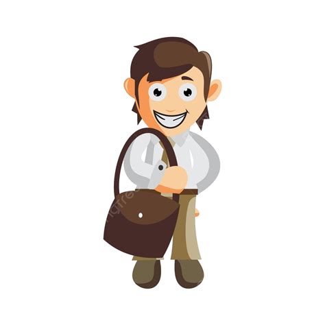 isolated cartoon illustration   businessman holding  bag  design