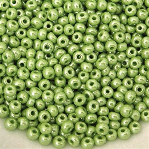 60 Lime Green Opaque Luster 4mm Czech Glass Seed Beads E Beads Rocailles Bulk 2050100250