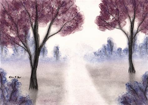 Path Between The Dark Lavender Tress By Noratos On Deviantart