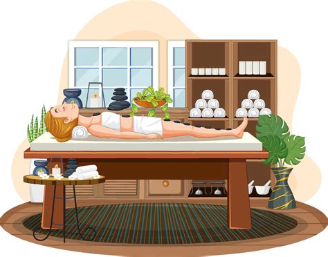 Woman Getting Hot Stone Massage 12803494 Vector Art At Vecteezy