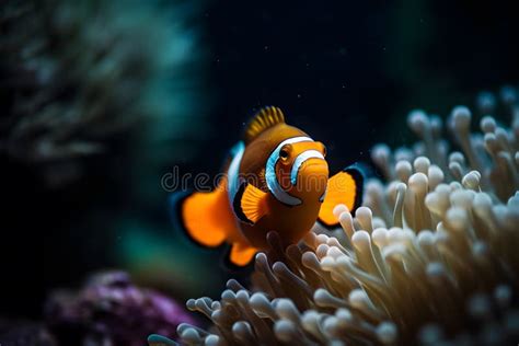 Clownfish Marine Life Anemone Reef. Neural Network AI Generated Stock Illustration ...