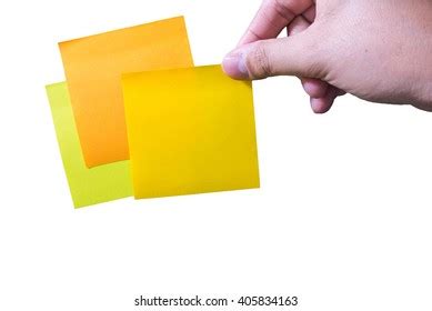 Hand Holding Blank Sticky Note Isolated Stock Photo Edit Now 570730585