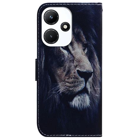 For Infinix Hot 30i Coloured Drawing Flip Leather Phone Case Lion Alexnld