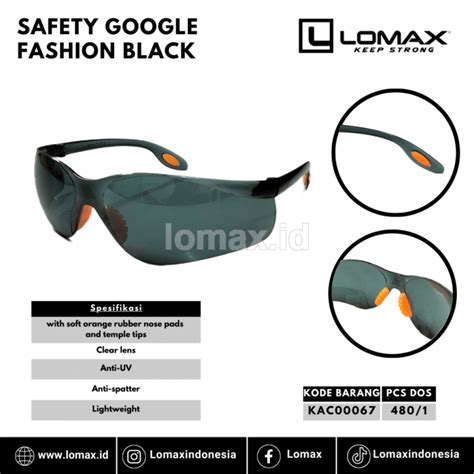 SAFETY » KACAMATA SAFETY FASHION BLACK • Lomax Indonesia