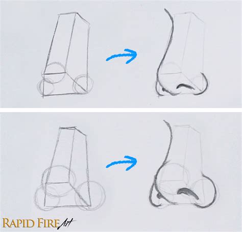 How To Draw And Shade A Nose From The View Rapidfireart