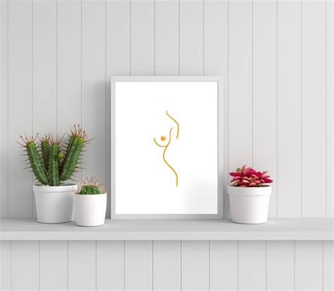 Naked Woman Print Simple Breast Drawing Print Female Nudity Etsy
