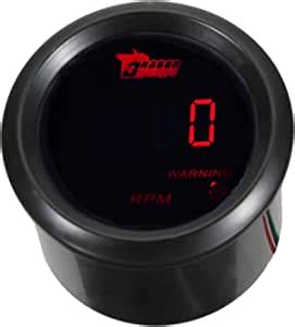 Mintice 2 52mm Black Car Motor Digital Red LED Light Tacho Tachometer