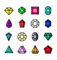 Jewels Set Gems And Diamonds Outline Design Vector Image