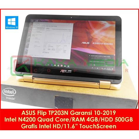 Jual ASUS VivoBook Flip TP203N Quad Core N4200 RAM 4GB Flip 360 ...